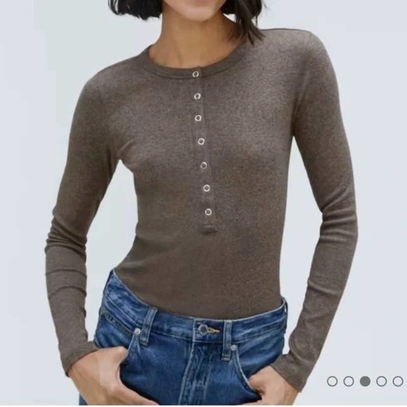 Everlane Tops - Nwot Everlane The Pima Micro Rib Long-Sleeve Henley - XL